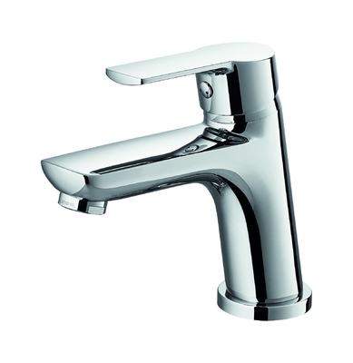 Komercyjna bateria umywalkowa do łazienki Pojedynczy metalowy uchwyt Chrome 142mm High