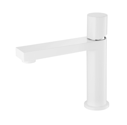 CONNE Biała bateria łazienkowa z pojedynczym otworem 25 mm Ceramiczny wkład do umywalki na pranie