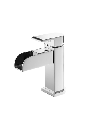 Łazienkowy zlew Wynik pokładowy Montaż jednokrętny wodospad Łóżka Mixer Tap LED Jednorębny Chrome